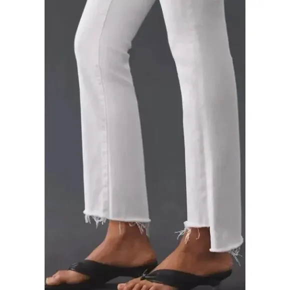MOTHER The Insider Crop Step Fray Size 26 Fairest of Them All White Denim Jeans - Picture 3 of 12